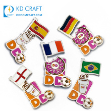 Wholesale china custom metal soft hard enamel epoxy gold silver plated country national flag pin badge for sale